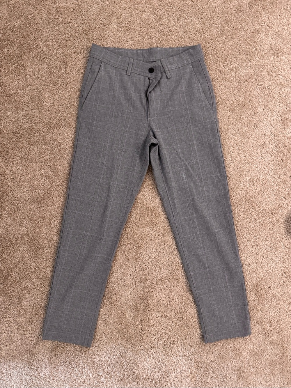 Zara Men's Gray Windowpane Dress Pants
